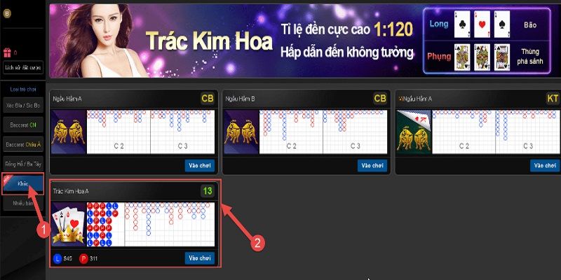 Kiểu bài quen thuộc trong cách chơi trác kim hoa